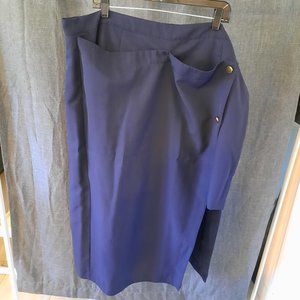 Navy Blue Asymmetrical Skirt